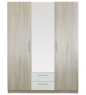 Шкаф Эконом 3х дверный  с зеркалом белые вставки
